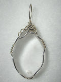Clear Quartz Pendant Wire Wrapped .925 Sterling Silver
