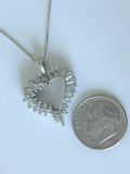 CZ Enhanced Sterling Silver Heart Pendant w/ 18” 0.8 mm Sterling Silver Box Chain