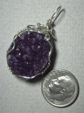 Amethyst Crystal Cluster Pendant Wire Wrapped .925 Sterling Silver