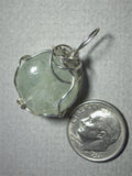 Aquamarine Bead Pendant Wire Wrapped .925 Sterling Silver
