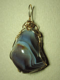 Botswana Agate Pendant Wire Wrapped 14/20 Gold Filled