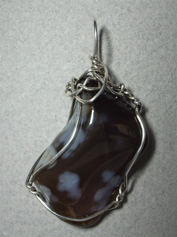 Chalcedony, Brown Pendant Wire Wrapped .925 Sterling Silver - Jemel