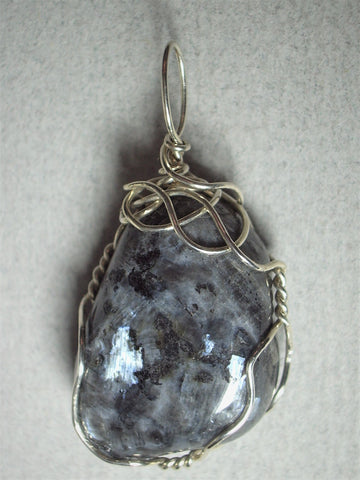 Larvikite Pendant Wire Wrapped .925 Sterling Silver - Jemel