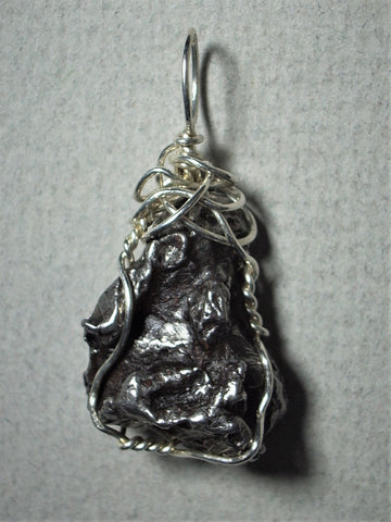 Meteorite Sikhote Alin Pendant Wire Wrapped .925 Sterling Silver - Jemel