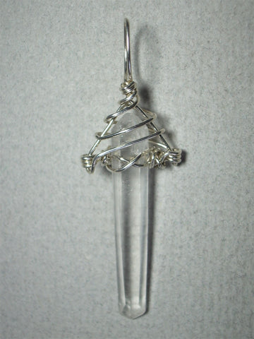 Quartz Crystal Pendant Wire Wrapped .925 Sterling Silver - Jemel