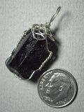 Black Tourmaline Crystal Pendant Wire Wrapped .925 Sterling Silver