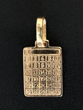 18K Gold Calendar Pendant