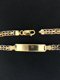 Vintage 4.5 mm 8 Inch Solid 18K Gold Vintage Blank Name Plate Bracelet