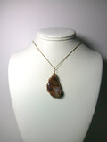 Agate Pendant Wire Wrapped Bronze display - Jemel