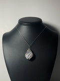 Botswana Agate Bead Pendant Wire Wrapped .925 Sterling Silver display - Jemel