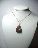 Dark Cloud Agate Pendant Wire Wrapped 14K/20 Gold Filled display - Jemel