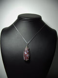 Crystal Lace Agate Pendant Wire Wrapped .925 Sterling Silver display - Jemel