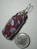 Crystal Lace Agate Pendant Wire Wrapped .925 Sterling Silver