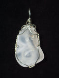Lace Agate Pendant Wire Wrapped .925 Sterling Silver