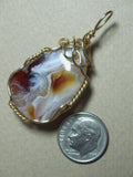 Lace Agate Pendant Wire Wrapped 14/20 Gold Filled