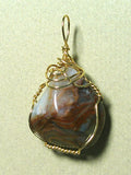 Lace Agate Pendant Wire Wrapped 14/20 Gold Filled  - Jemel
