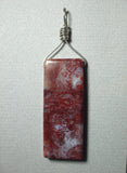Laguna Agate Bead Pendant Wire Wrapped .925 Sterling Silver - Jemel