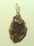 Orbicular Agate Pendant Wire Wrapped 14/20 Gold Filled