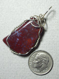 Red Moss Agate Stone Pendant Wire Wrapped .925 Sterling Silver