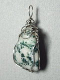 Tree Agate Stone Pendant Wire Wrapped .925 Sterling Silver