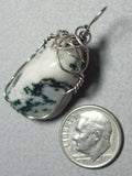 Tree Agate Stone Pendant Wire Wrapped .925 Sterling Silver