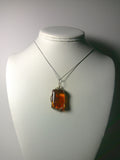 Mexican Amber Pendant Wire Wrapped .925 Sterling Silver display - Jemel