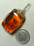 Mexican Amber Pendant Wire Wrapped .925 Sterling Silver
