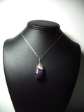 Amethyst Chevron Pendant Wire Wrapped .925 Sterling Silver display - Jemel