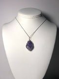 Amethyst Chevron Pendant Wire Wrapped .925 Sterling Silver display - Jemel