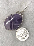 Amethyst Chevron Pendant Wire Wrapped .925 Sterling Silver - Jemel