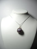 Amethyst Crystal Ball Sphere Marble Pendant Wire Wrapped .925 Sterling Silver display - Jemel