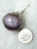 Amethyst Crystal Ball Sphere Marble Pendant Wire Wrapped .925 Sterling Silver