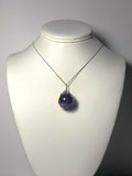 Amethyst Crystal Ball Sphere Marble Pendant Wire Wrapped .925 Sterling Silver display - Jemel