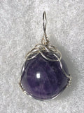 Amethyst Crystal Ball Sphere Marble Pendant Wire Wrapped .925 Sterling Silver - Jemel