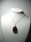 Amethyst Crystal Cluster Pendant Wire Wrapped .925 Sterling Silver display - Jemel