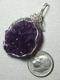 Amethyst Crystal Cluster Pendant Wire Wrapped .925 Sterling Silver