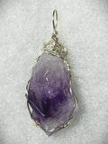 Phantom Amethyst Crystal Pendant Wire Wrapped .925 Sterling Silver