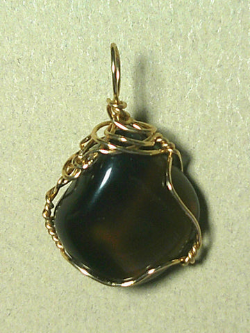 Apache Tear Pendant Wire Wrapped 14/20 Gold-Filled - Jemel