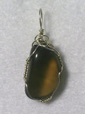 Apache Tear Pendant Wire Wrapped .925 Sterling Silver - Jemel