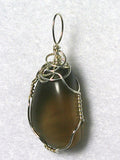 Apache Tear Pendant Wire Wrapped .925 Sterling Silver - Jemel