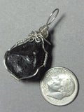 Raw Apache Tear Pendant Wire Wrapped .925 Sterling Silver