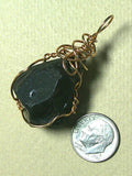 Raw Apache Tear Pendant Wire Wrapped Bronze