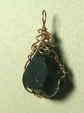 Raw Apache Tear Pendant Wire Wrapped Bronze - Jemel