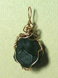 Raw Apache Tear Pendant Wire Wrapped Bronze