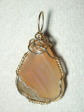 Banded Opal Pendant Wire Wrapped 14/20 Gold Filled - Jemel