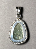 Green Beryl or Green Aquamarine .999 Fine Silver Bezel Pendant
