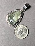 Green Beryl or Green Aquamarine .999 Fine Silver Bezel Pendant
