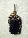 Black Tourmaline Crystal Pendant Wire Wrapped 14/20 Gold Filled - Jemel