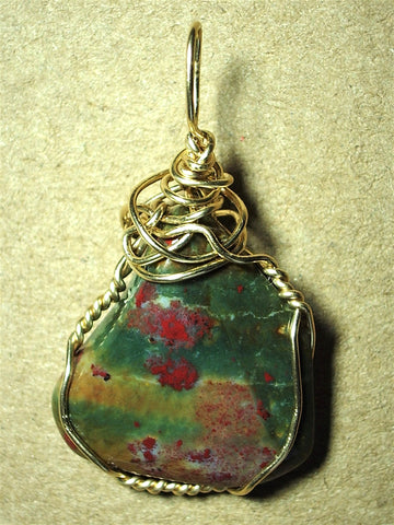 Bloodstone Pendant Wire Wrapped 14/20 Gold Filled - Jemel
