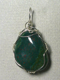 Bloodstone Pendant Wire Wrapped .925 Sterling Silver - Jemel
